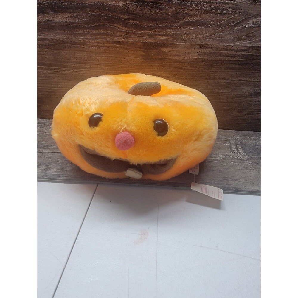 Vintage Kamar Halloween Stackable Plush Pumpkin 70s 80s Snaggletooth Orange